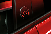(RED) logo on the B-Pillar